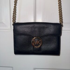 Michael Kors Black Crossbody Bag with Gold Chain